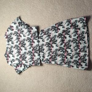 Topshop cutout dress with palm tree pattern